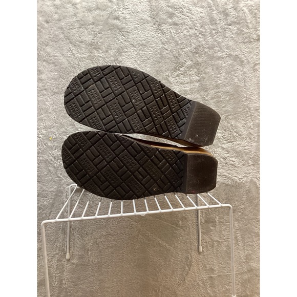 Earth Spirit Leather Buckle Slide Sandals Women Size 6 Brown Comfort Wedge - Picture 7 of 8